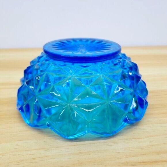 Vintage Monticello Indiana Glass Blue  Candy Dish - Picture 15 of 16